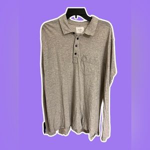 Billy Reid Long Sleeve Polo Shirt